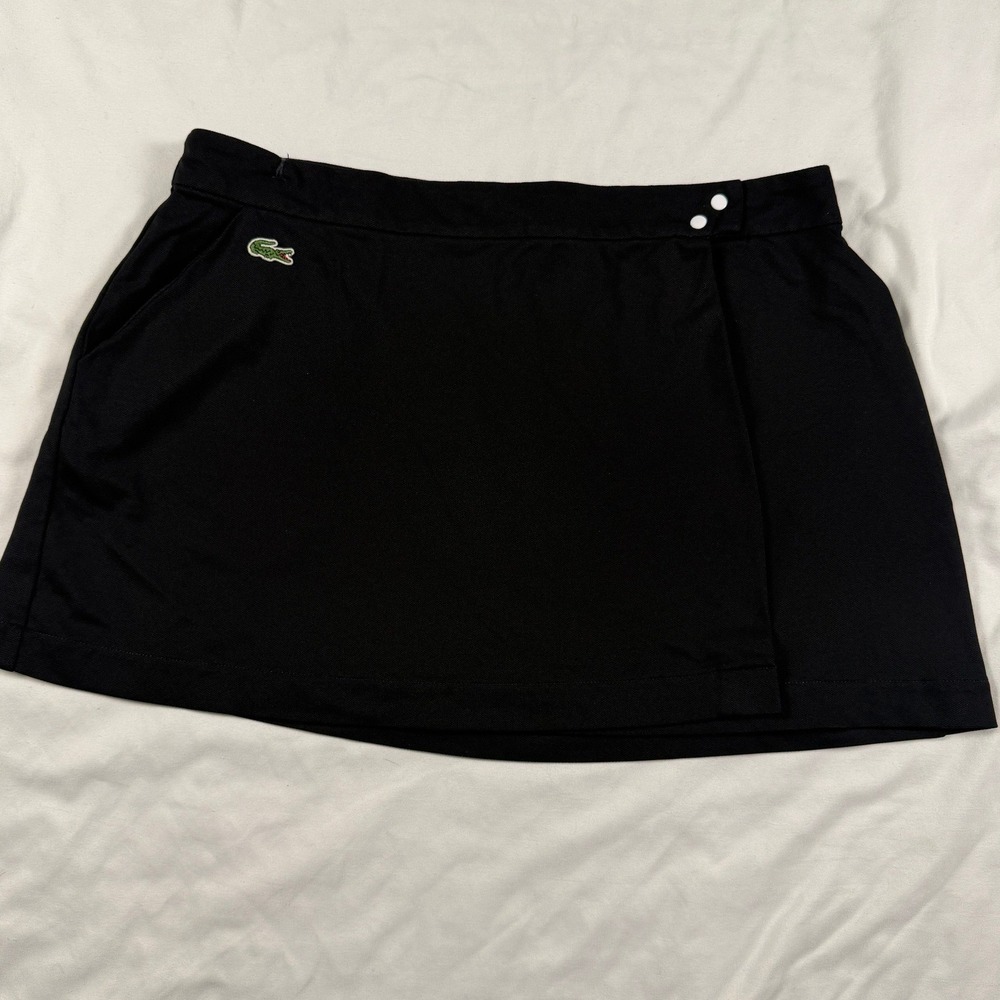 Lacoste Sport Womens 6 Black Wrap Front Pickleball Tennis‎ Golf Skort Athleisure